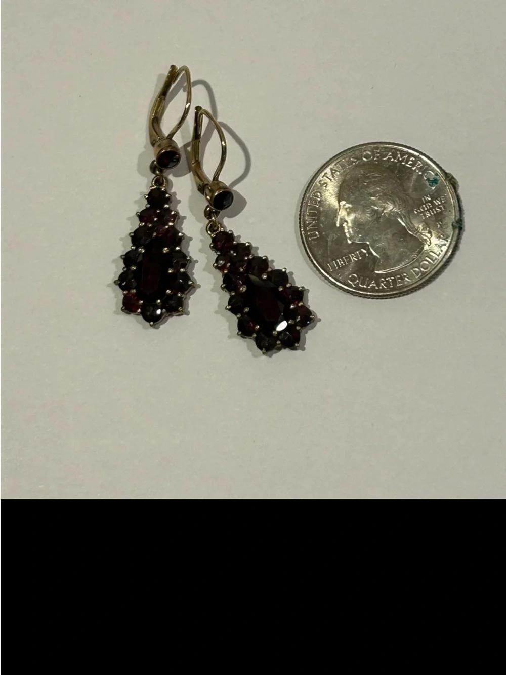 Antique Edwardian Garnet Earrings - Picture 4 of 4